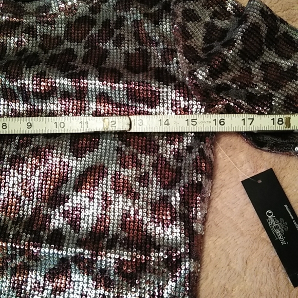 Oleg Cassini Mini Sequin Top - Picture 6 of 11